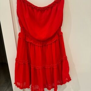 Red Strapless Dress